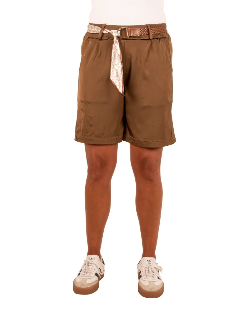 Bruine silk look short van Gemma Ricceri - Afbeelding 4