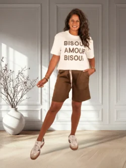 Bruine silk look short van Gemma Ricceri