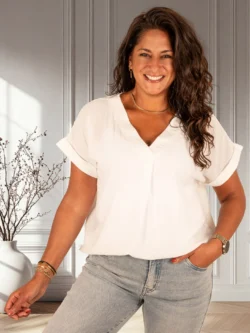 Wit crinckle shirt van Gemma Ricceri