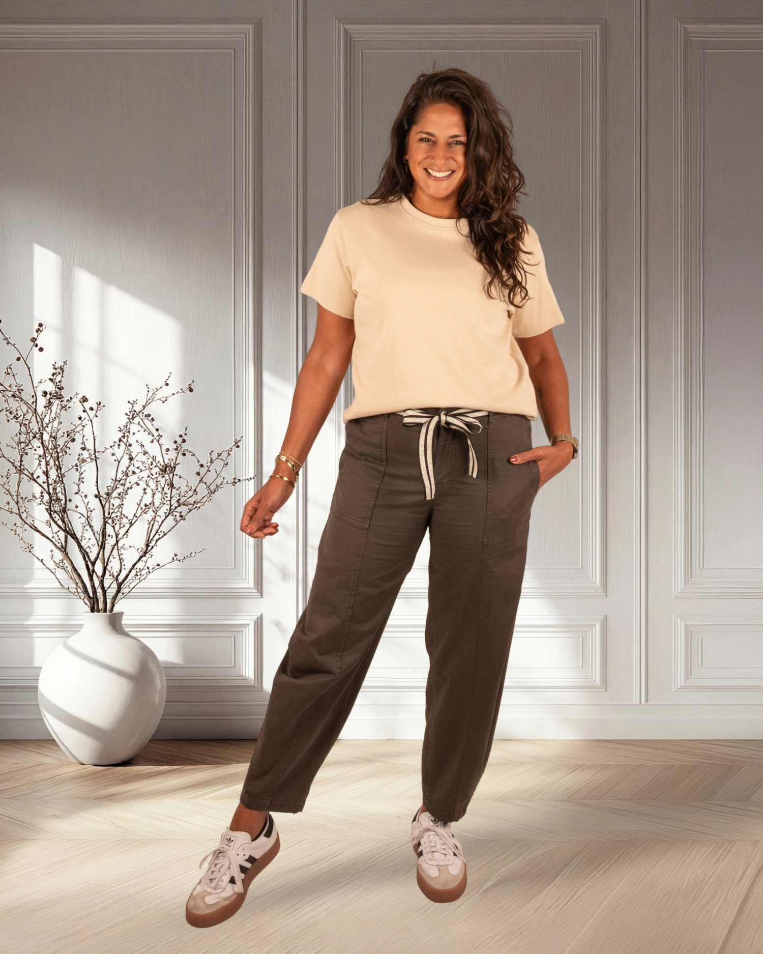 Bruine barrel broek van Gemma Ricceri