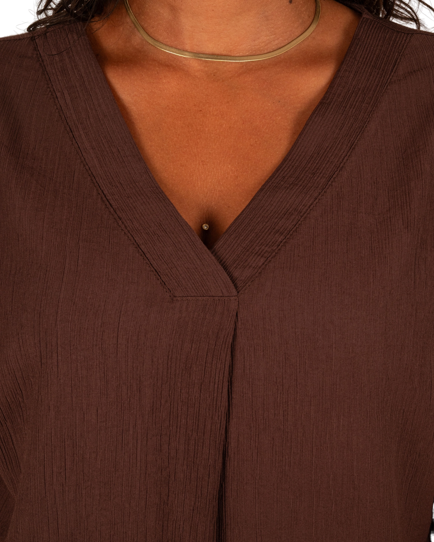 Bruin crinckle shirt van Gemma Ricceri - Afbeelding 5