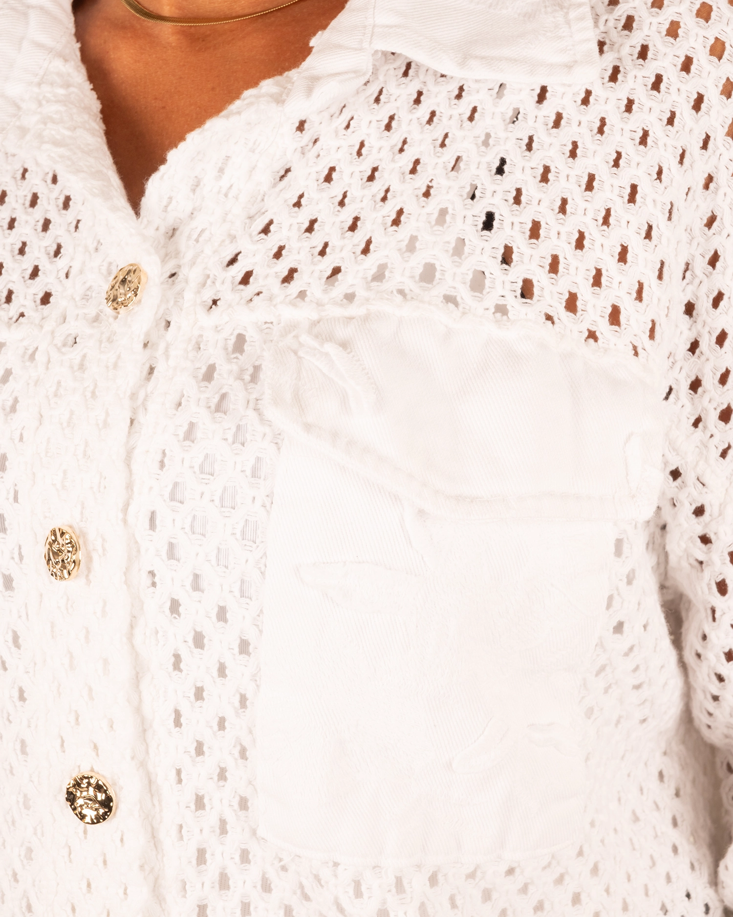 Witte gehaakte blouse van Gemma Ricceri. - Afbeelding 5