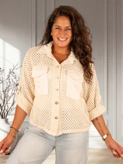 Beige gehaakte blouse van Gemma Ricceri