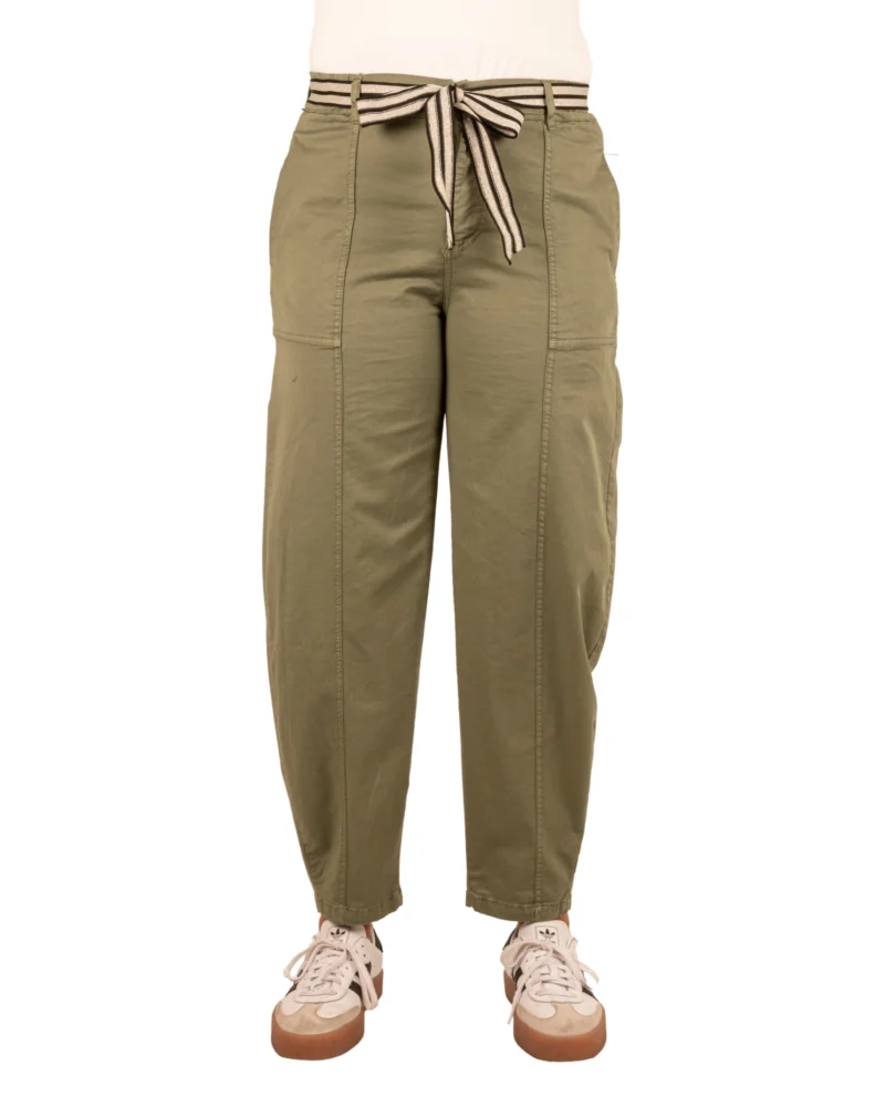Legergroene barrel broek van Gemma Ricceri - Afbeelding 4