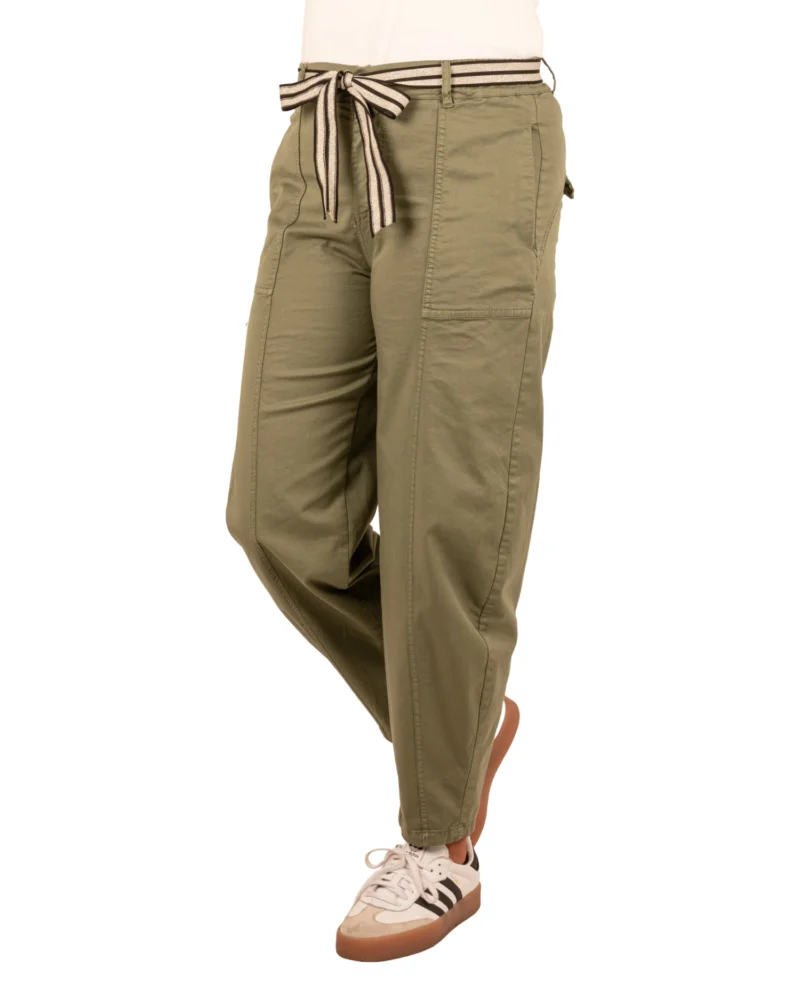 Legergroene barrel broek van Gemma Ricceri - Afbeelding 2