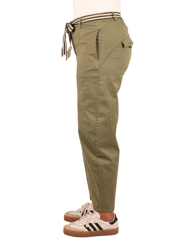 Legergroene barrel broek van Gemma Ricceri - Afbeelding 3