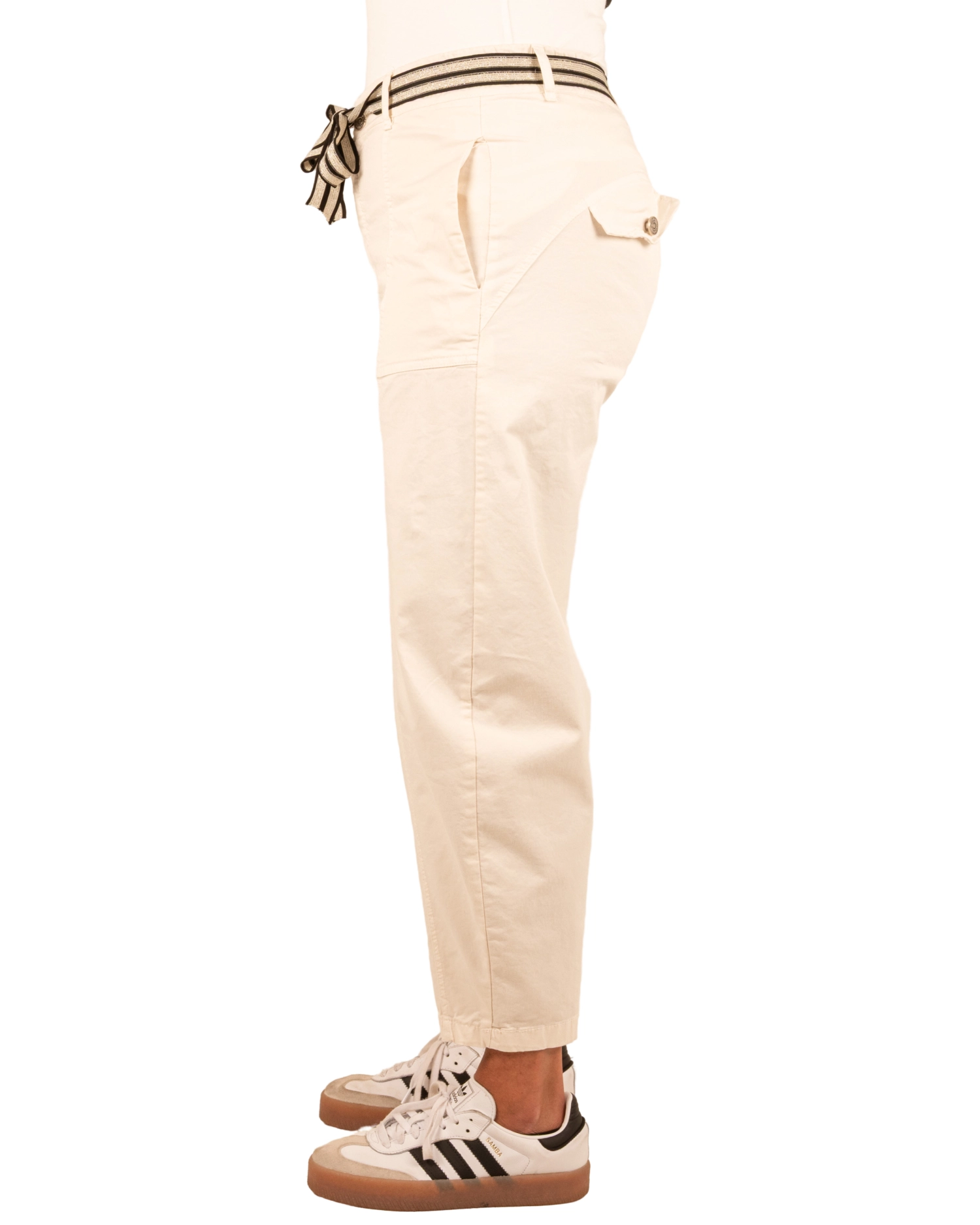 Lichtbeige barrel broek van Gemma Ricceri - Afbeelding 4