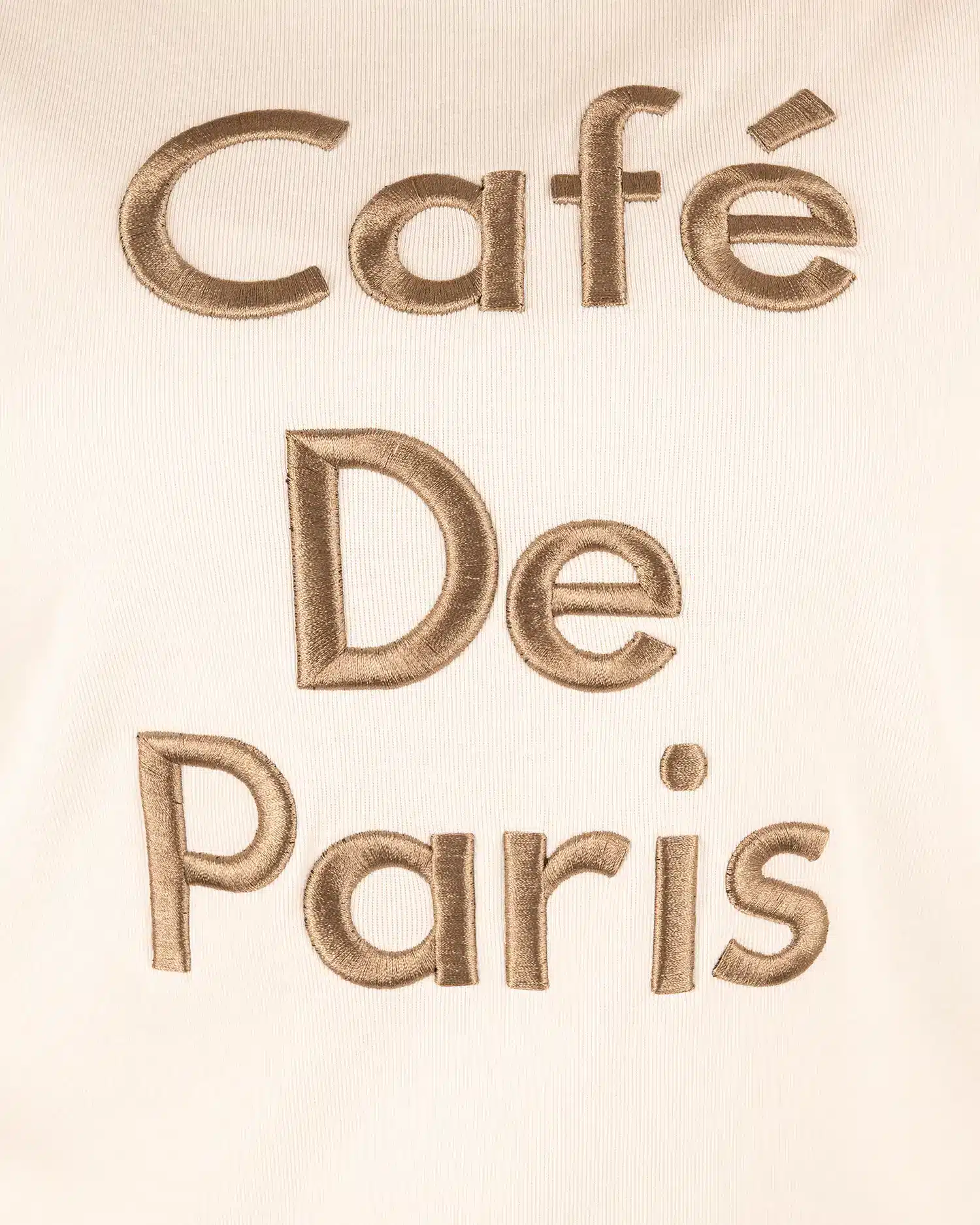 Off-white shirt taupe "Café De Paris"print van Ambika - Afbeelding 3