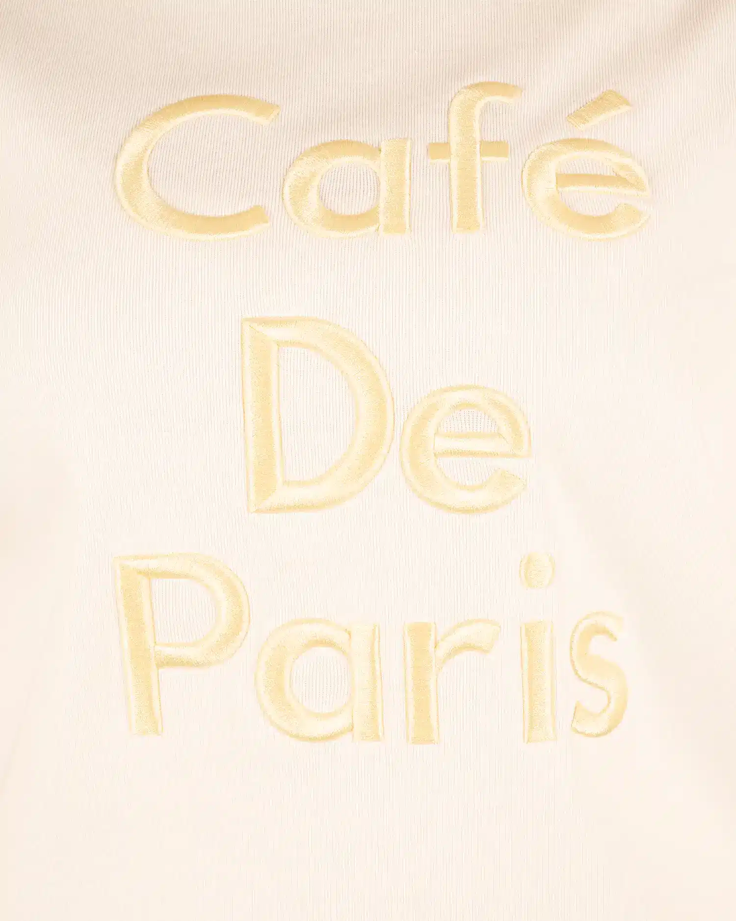 Off-white shirt gele "Café De Paris"print van Ambika - Afbeelding 3