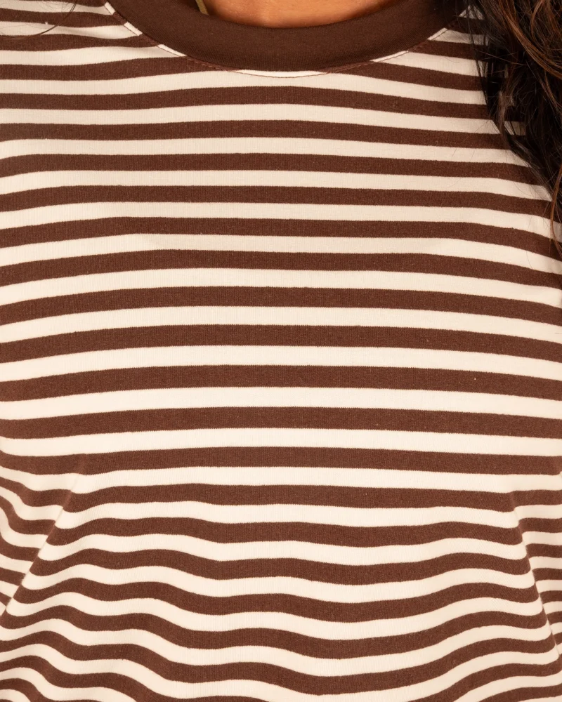 Donkerbruin/wit gestreept shirt van Gemma Ricceri - Afbeelding 4
