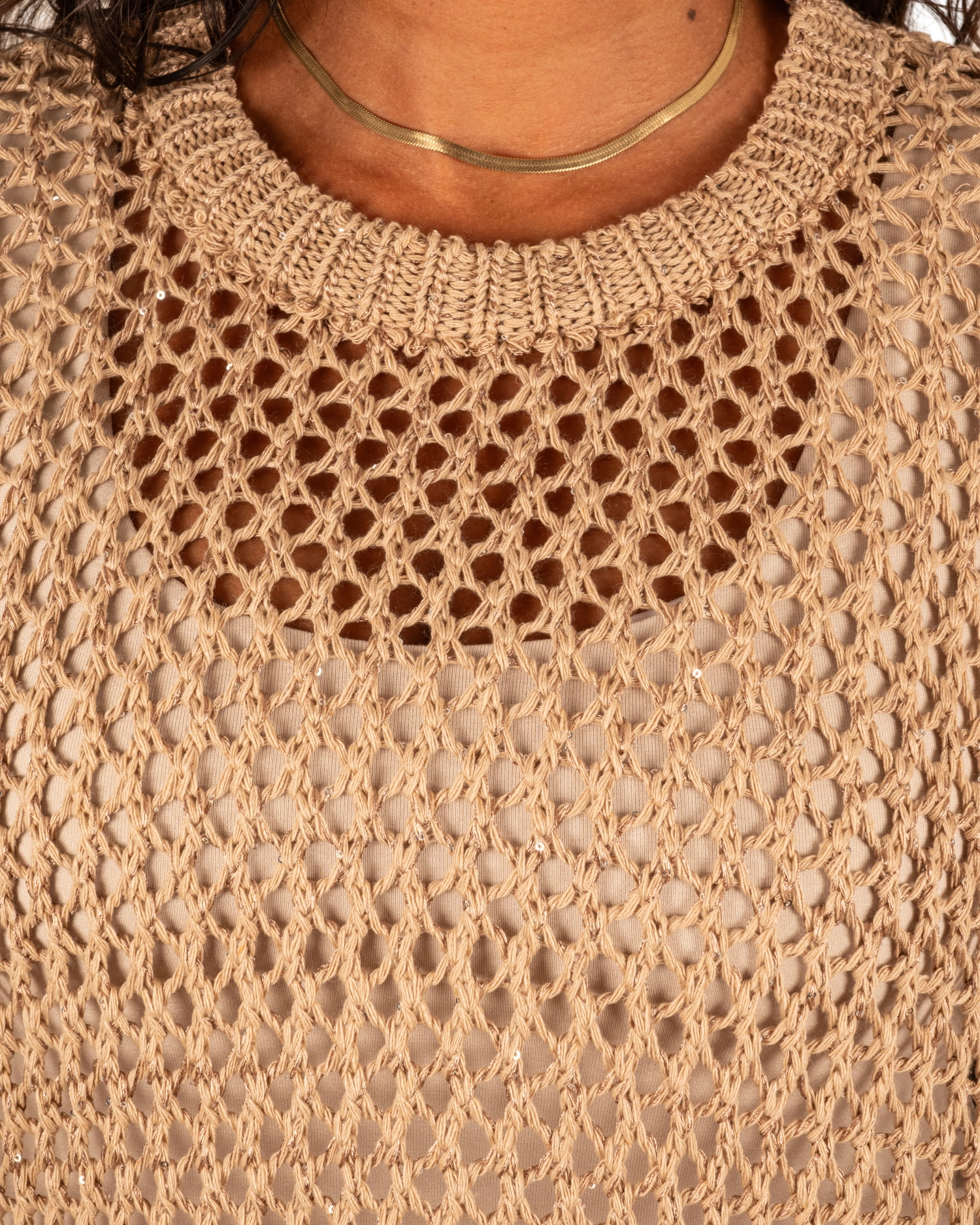 Camel gehaakt shirt van Gemma Ricceri - Afbeelding 4