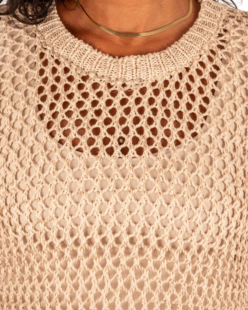 Beige gehaakt shirt van Gemma Ricceri - Afbeelding 4