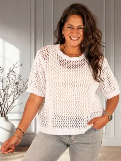 Wit gehaakt shirt van Gemma Ricceri