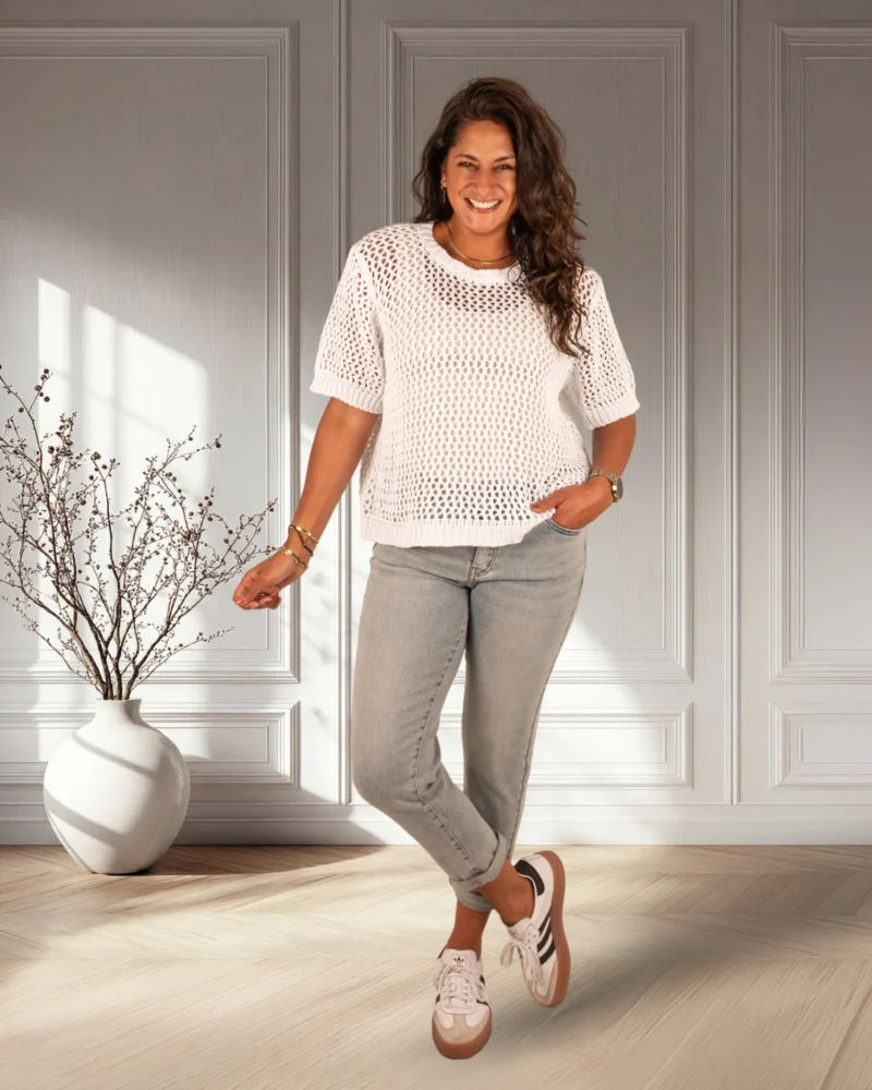 Wit gehaakt shirt van Gemma Ricceri - Afbeelding 2