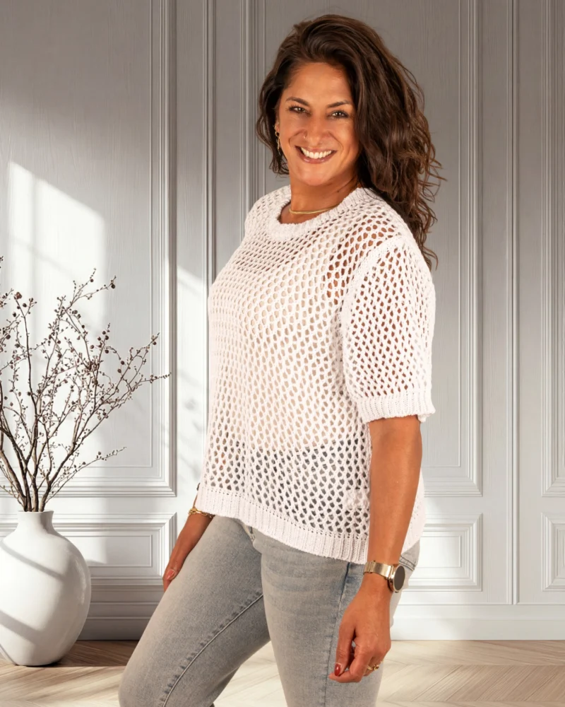 Wit gehaakt shirt van Gemma Ricceri - Afbeelding 3