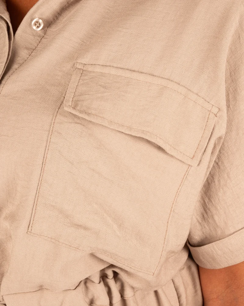 Taupe set blouse met broek van Gemma Ricceri - Afbeelding 4