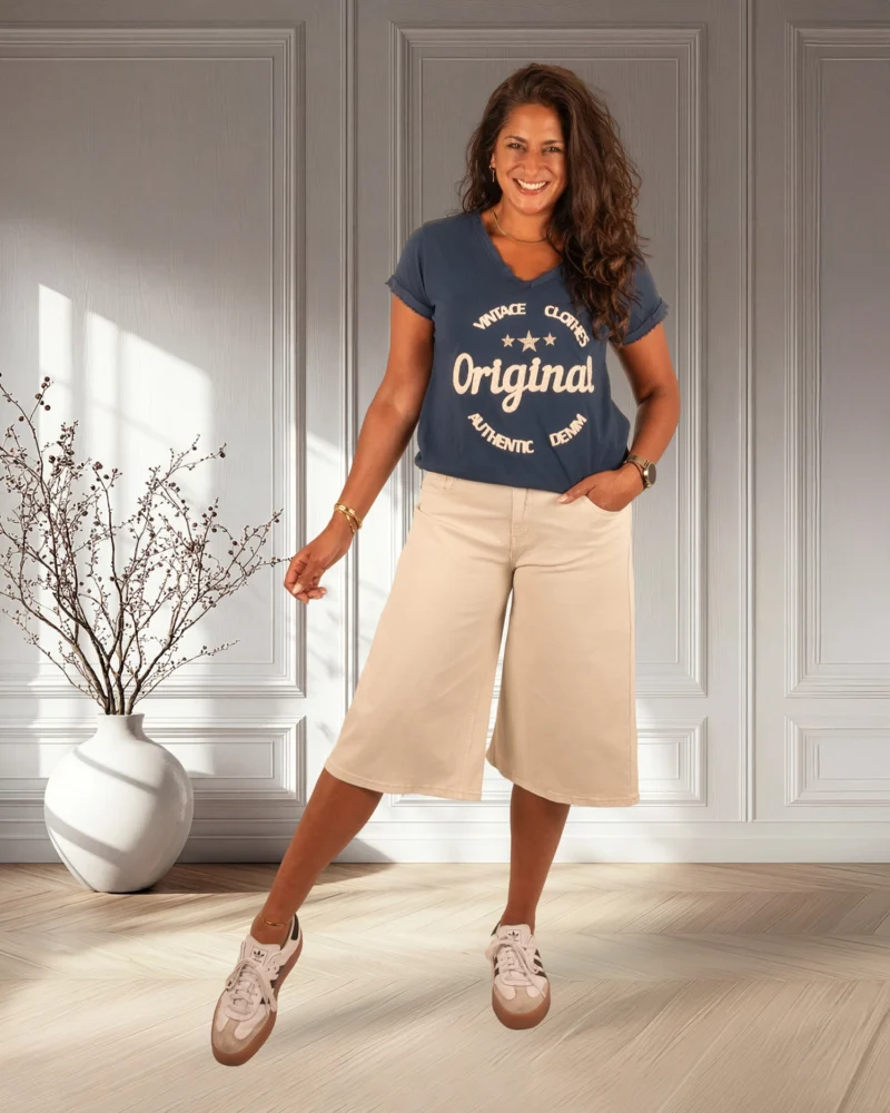 Beige baggy bermuda van Gemma Ricceri - Afbeelding 5