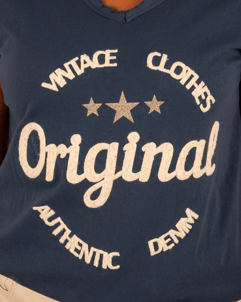Donkerblauw shirt "Original" van Made in Italy - Afbeelding 4