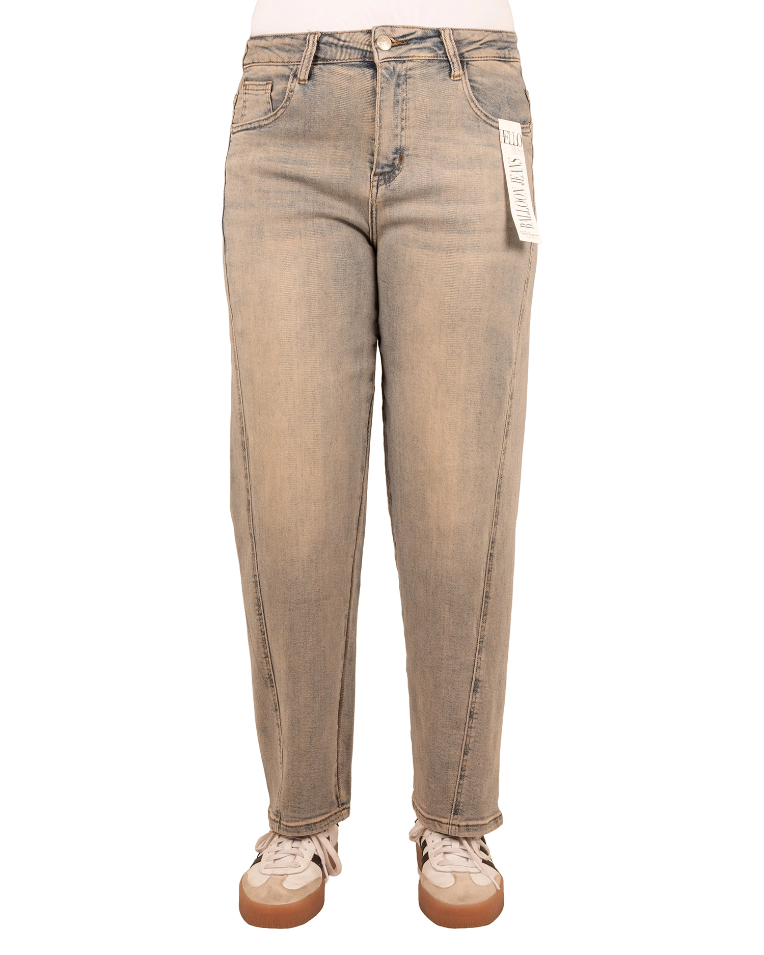 Light blue dirty wash balloon jeans van Hello Miss - Afbeelding 3