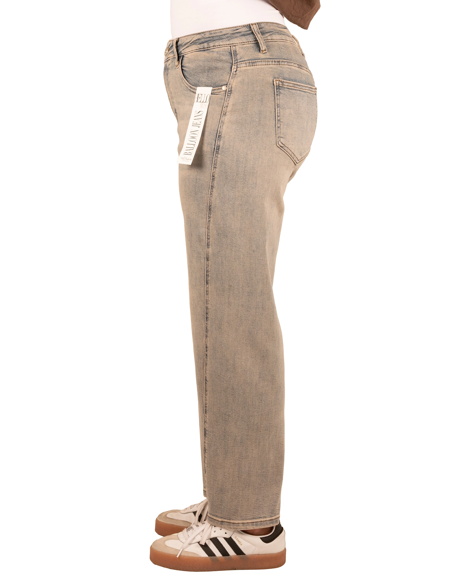 Light blue dirty wash balloon jeans van Hello Miss - Afbeelding 4