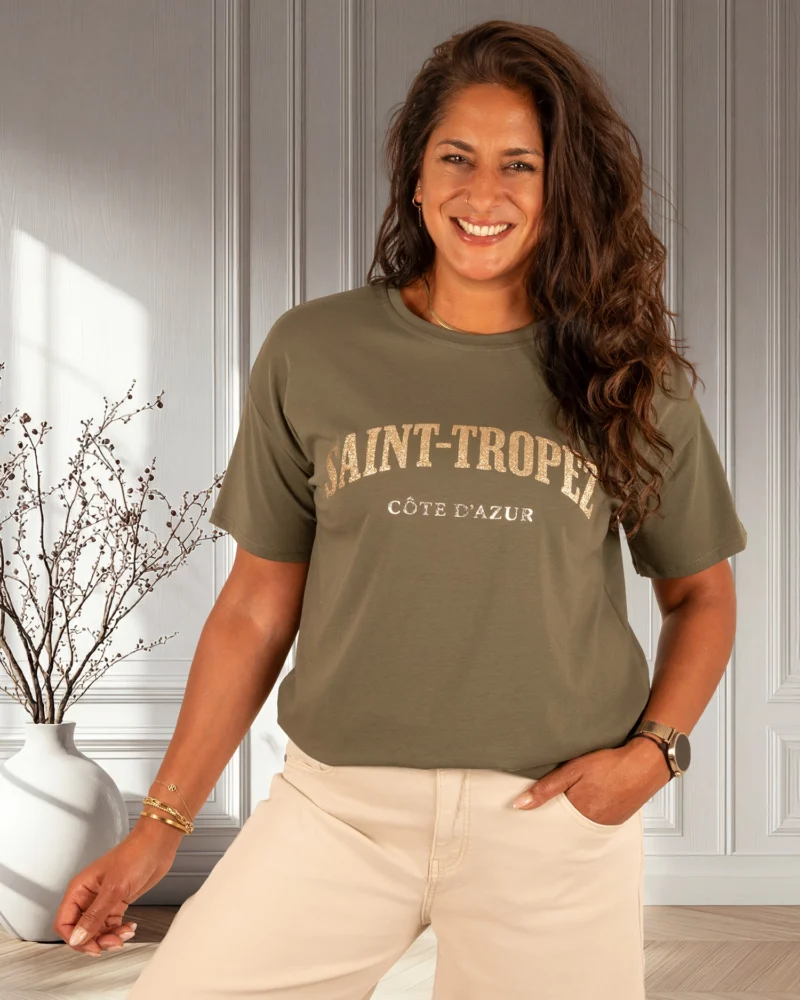 Groen shirt goud "Saint Tropez" van Gemma Ricceri