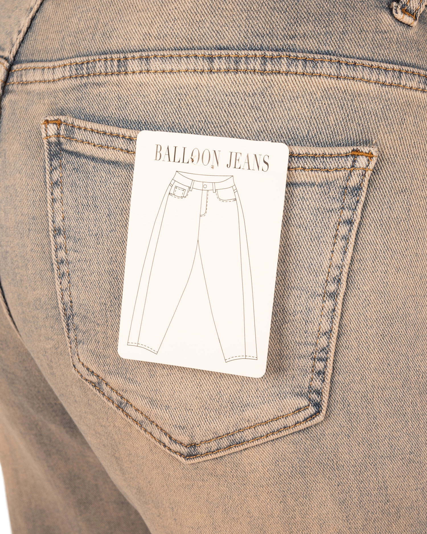 Light blue dirty wash balloon jeans van Hello Miss - Afbeelding 6