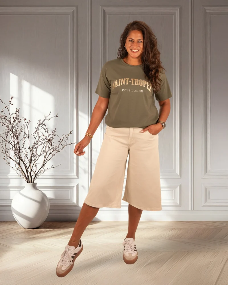 Beige baggy bermuda van Gemma Ricceri - Afbeelding 7