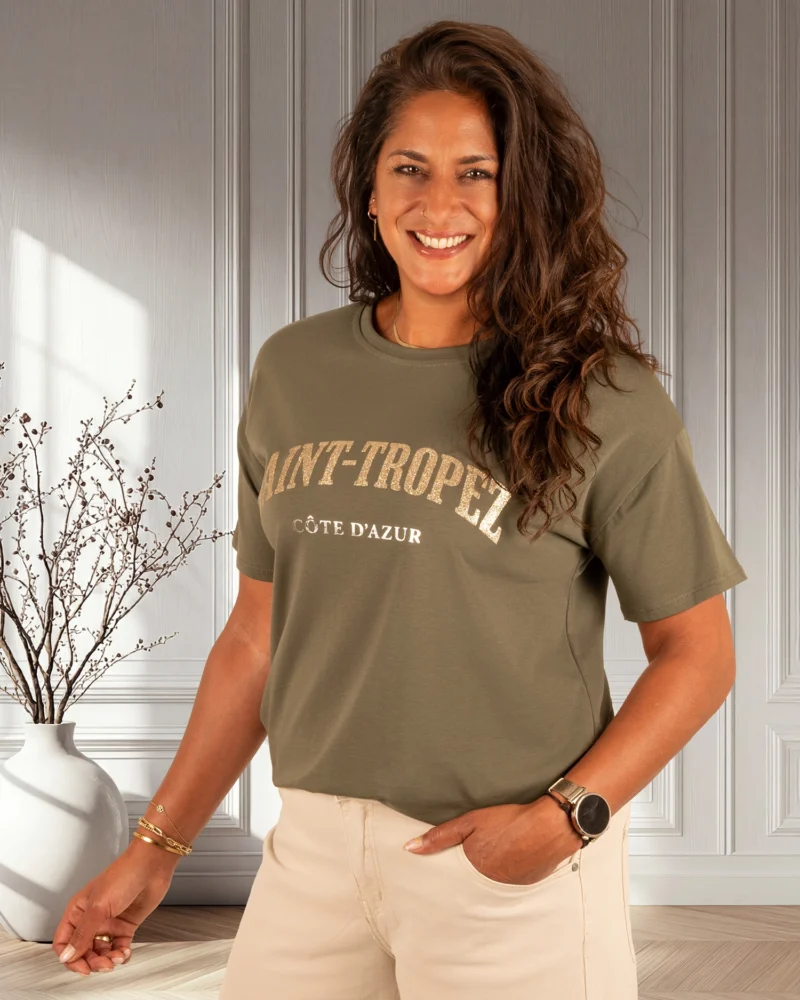 Groen shirt goud "Saint Tropez" van Gemma Ricceri - Afbeelding 3
