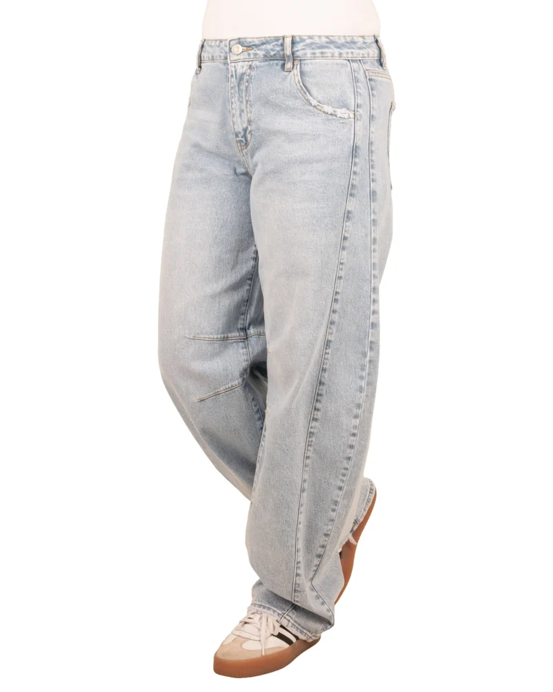 Light blue barrel wide leg jeans van Queen hearts - Afbeelding 2