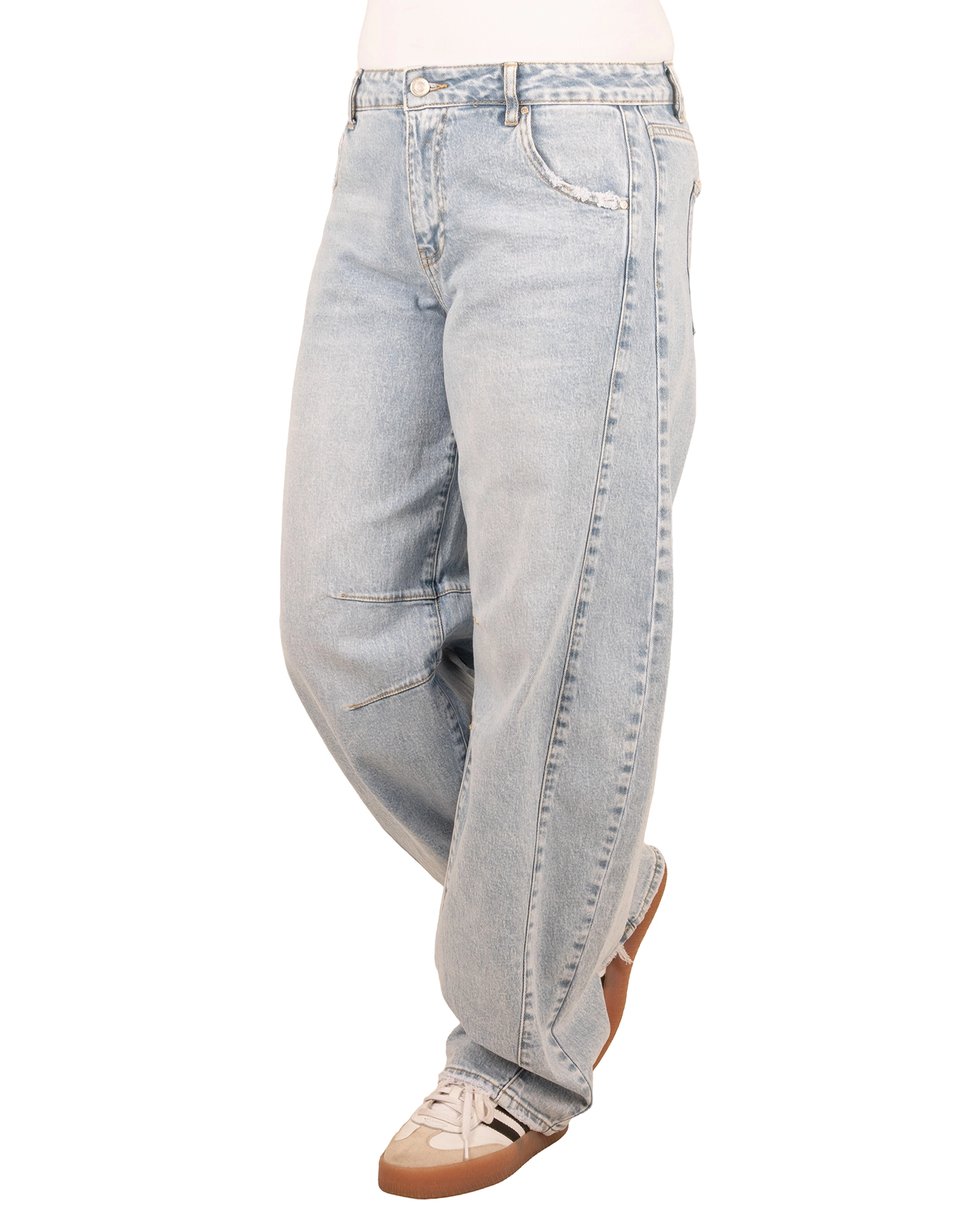Light blue barrel wide leg jeans van Queen hearts - Afbeelding 2