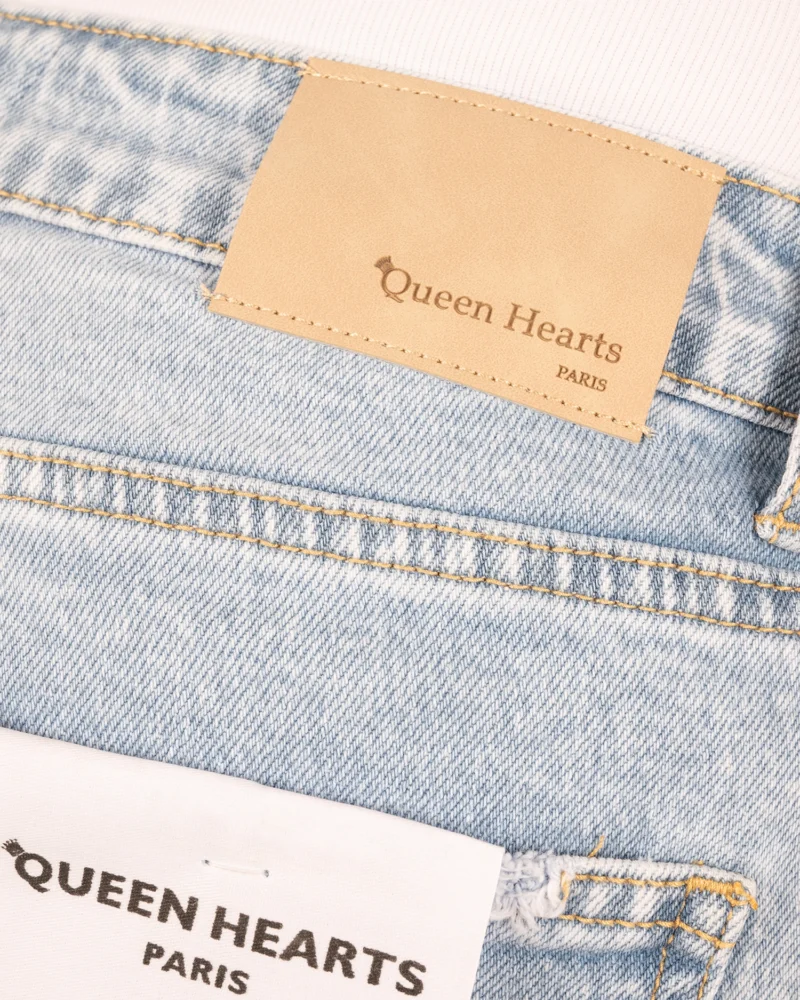 Light blue barrel wide leg jeans van Queen hearts - Afbeelding 5