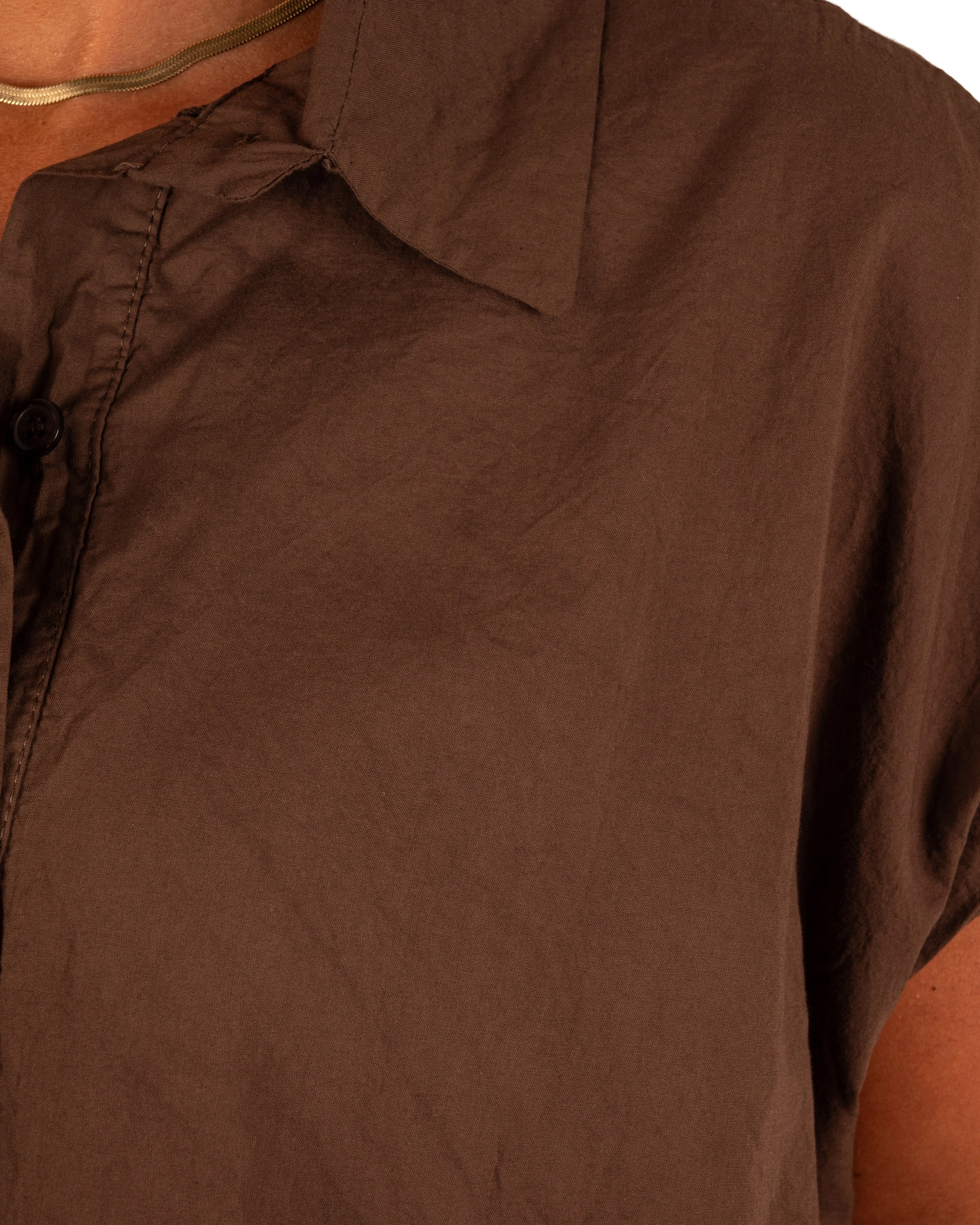 Donkerbruine ballonblouse van Up Style - Afbeelding 4