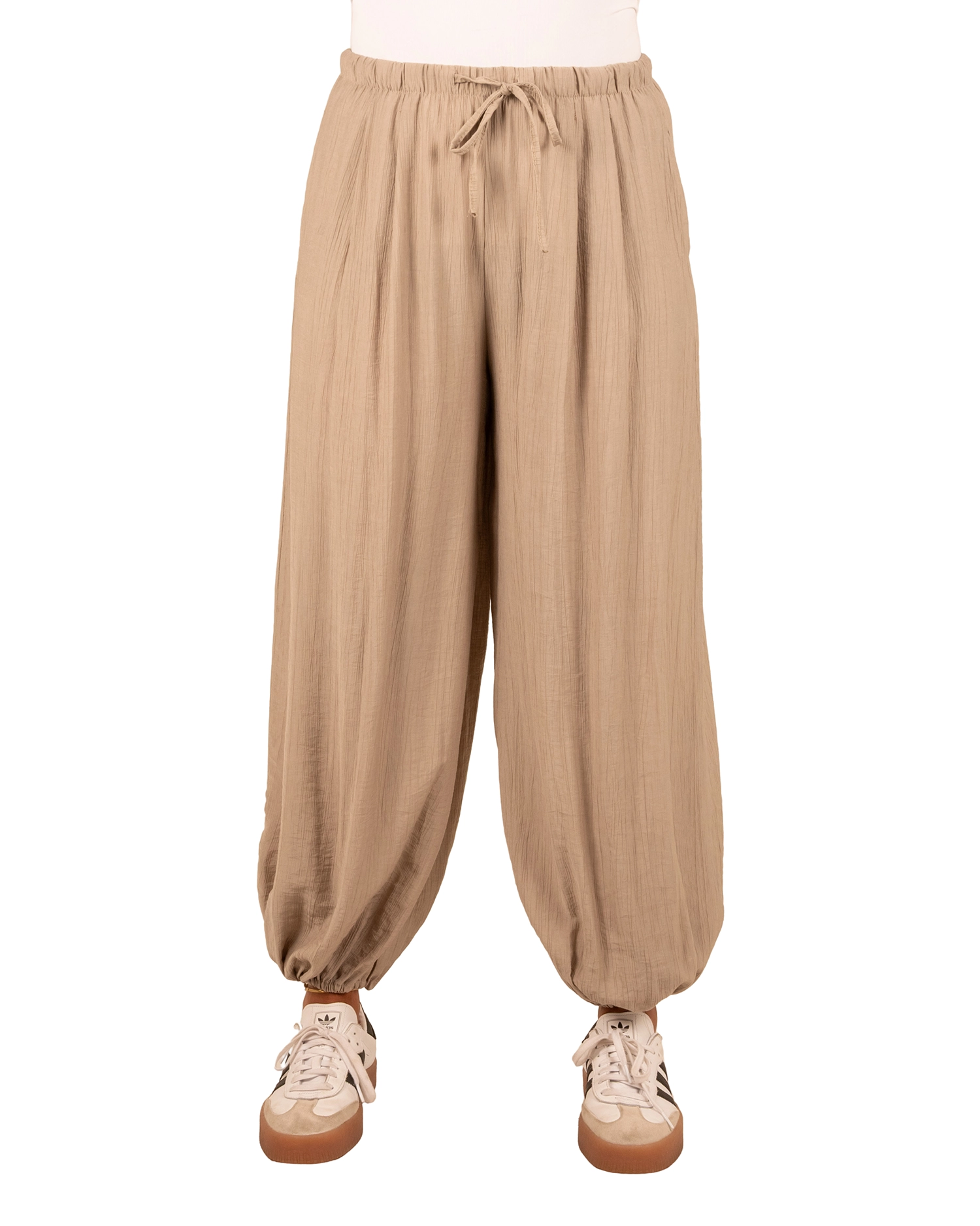 Taupe crinkle ballonbroek van Vanto - Afbeelding 3