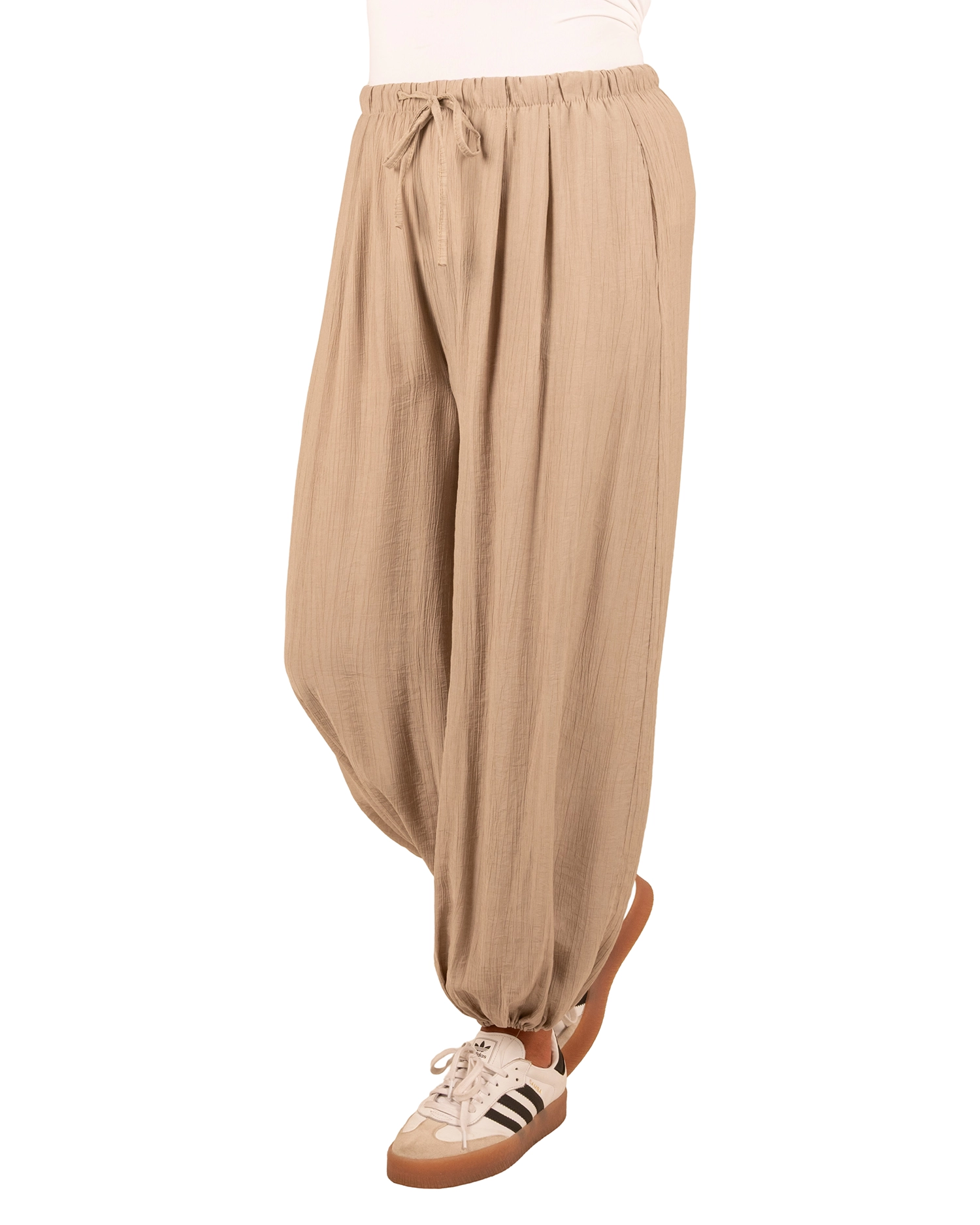 Taupe crinkle ballonbroek van Vanto - Afbeelding 2