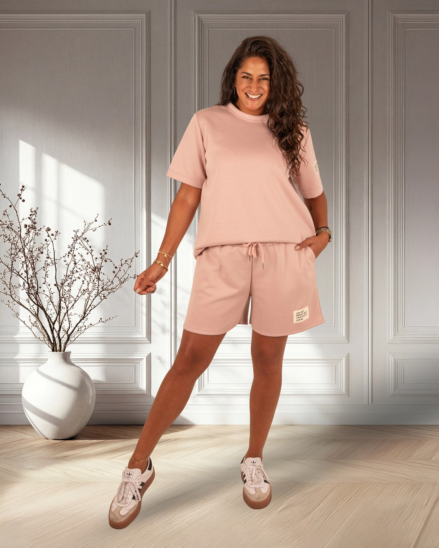 Oudroze joggingpak kort van El-Vita - Afbeelding 2