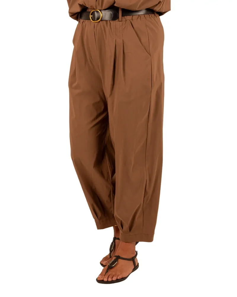 Caramel barrel broek met riem van El-Vita - Afbeelding 2