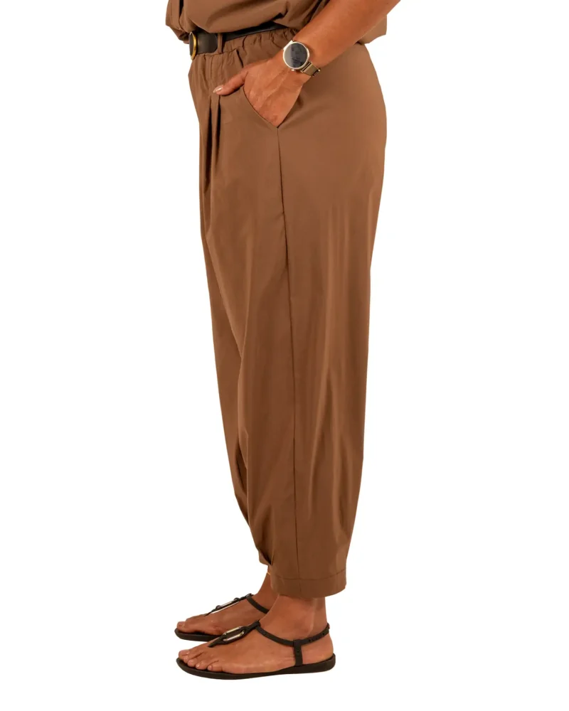 Caramel barrel broek met riem van El-Vita - Afbeelding 3