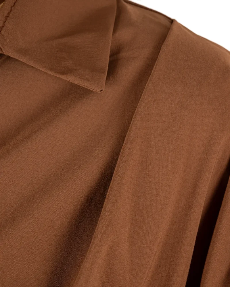 Caramel mouwloze ballonblouse van El-Vita - Afbeelding 5
