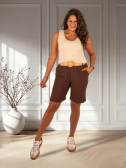 Donkerbruine short van HK&City