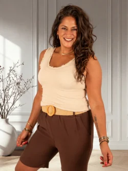 Beige hemdje met rafelrandje van Herya