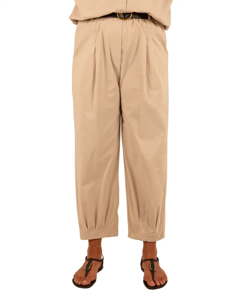 Beige barrel broek met riem van El-Vita - Afbeelding 6
