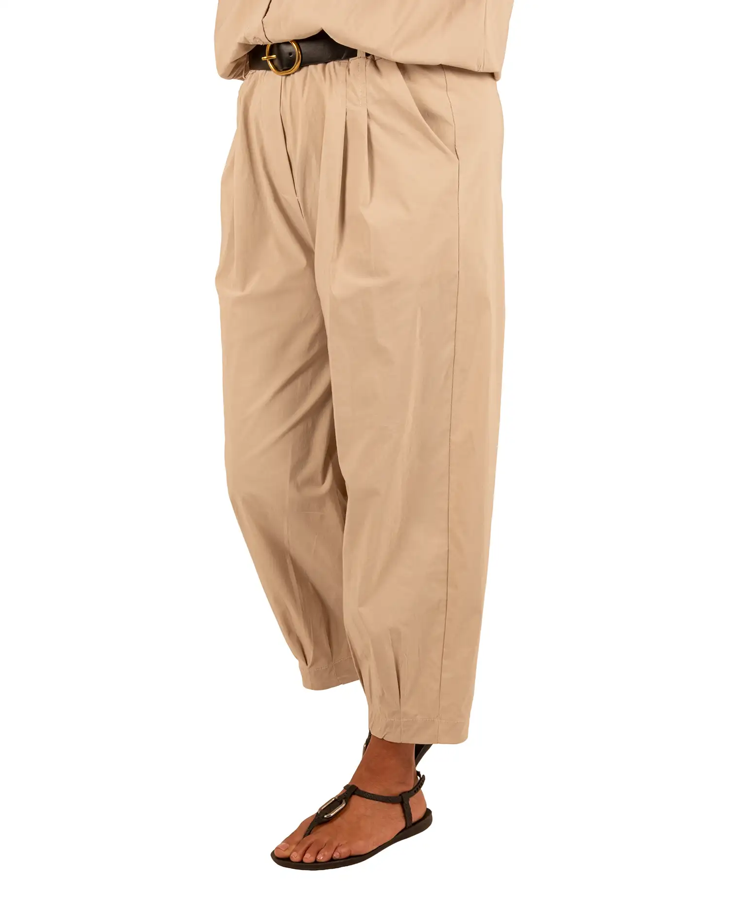 Beige barrel broek met riem van El-Vita - Afbeelding 2