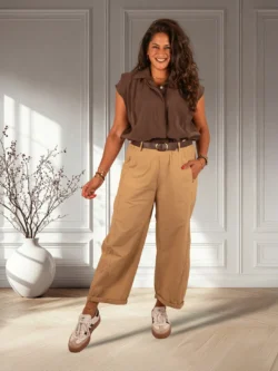 Camel barrel broek van El-Vita