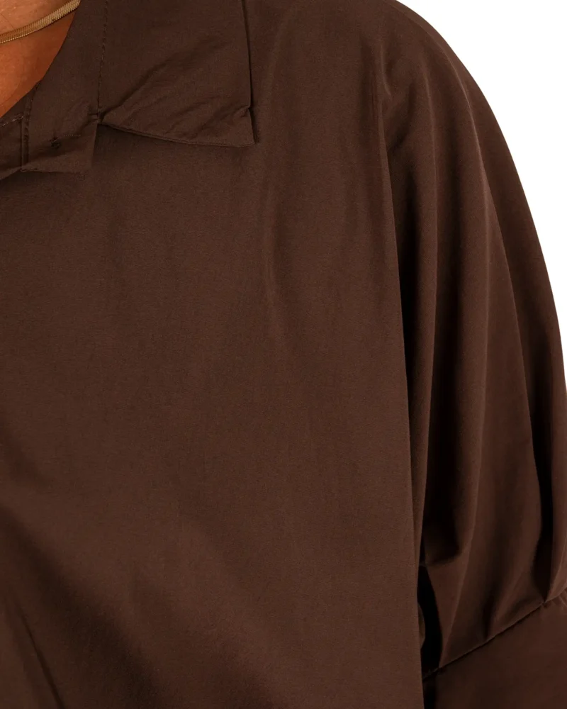 Donkerbruine oversized ballonblouse van El-Vita - Afbeelding 6