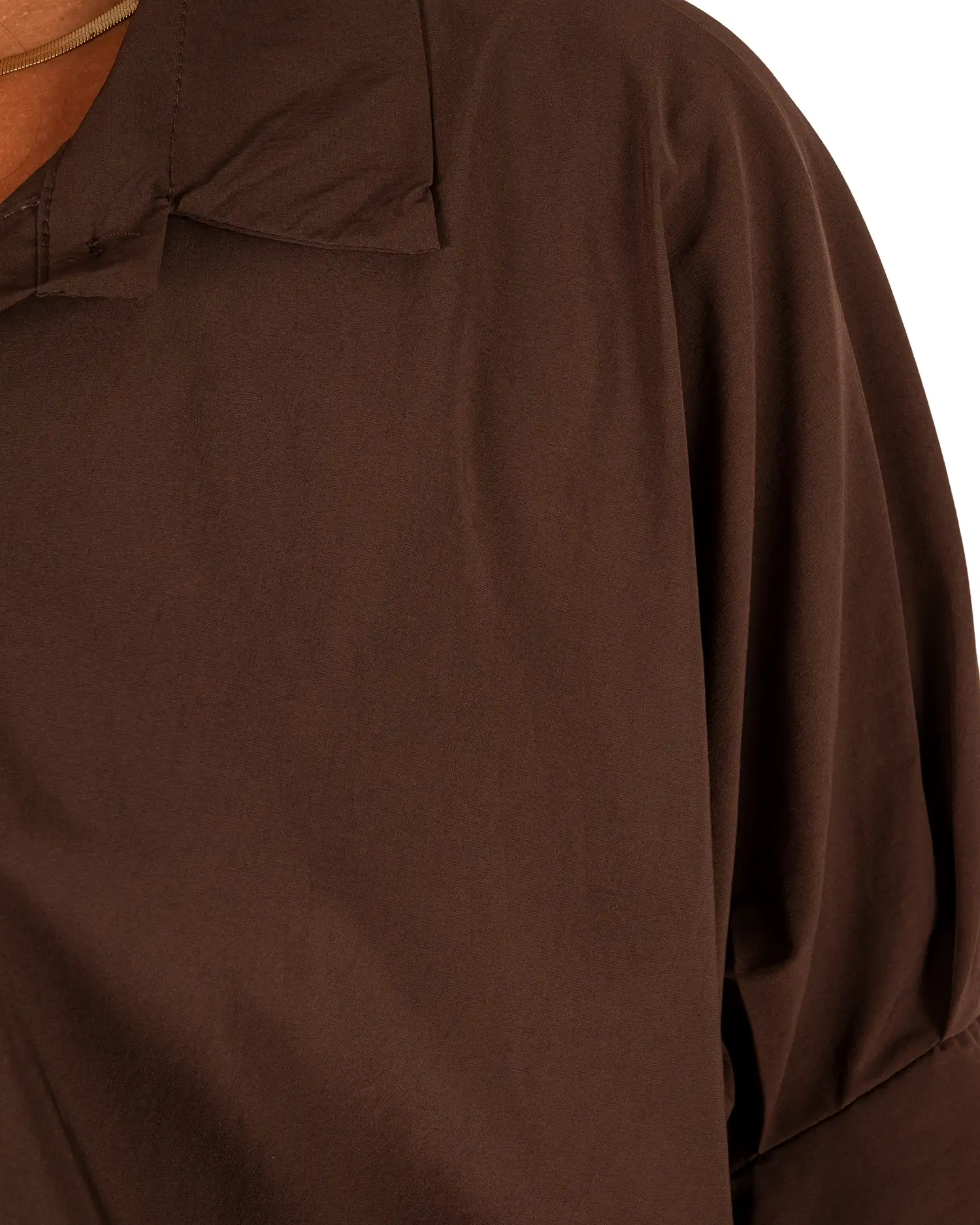 Donkerbruine oversized ballonblouse van El-Vita - Afbeelding 6