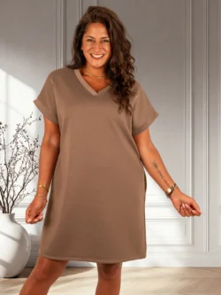 Taupe jogging jurk van El-Vita