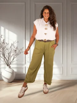 Groene barrel broek van El-Vita