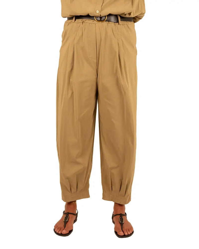 Lichtgroene barrel broek met riem van El-Vita - Afbeelding 4