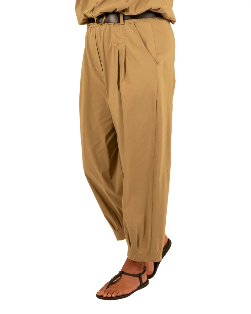 Lichtgroene barrel broek met riem van El-Vita - Afbeelding 2