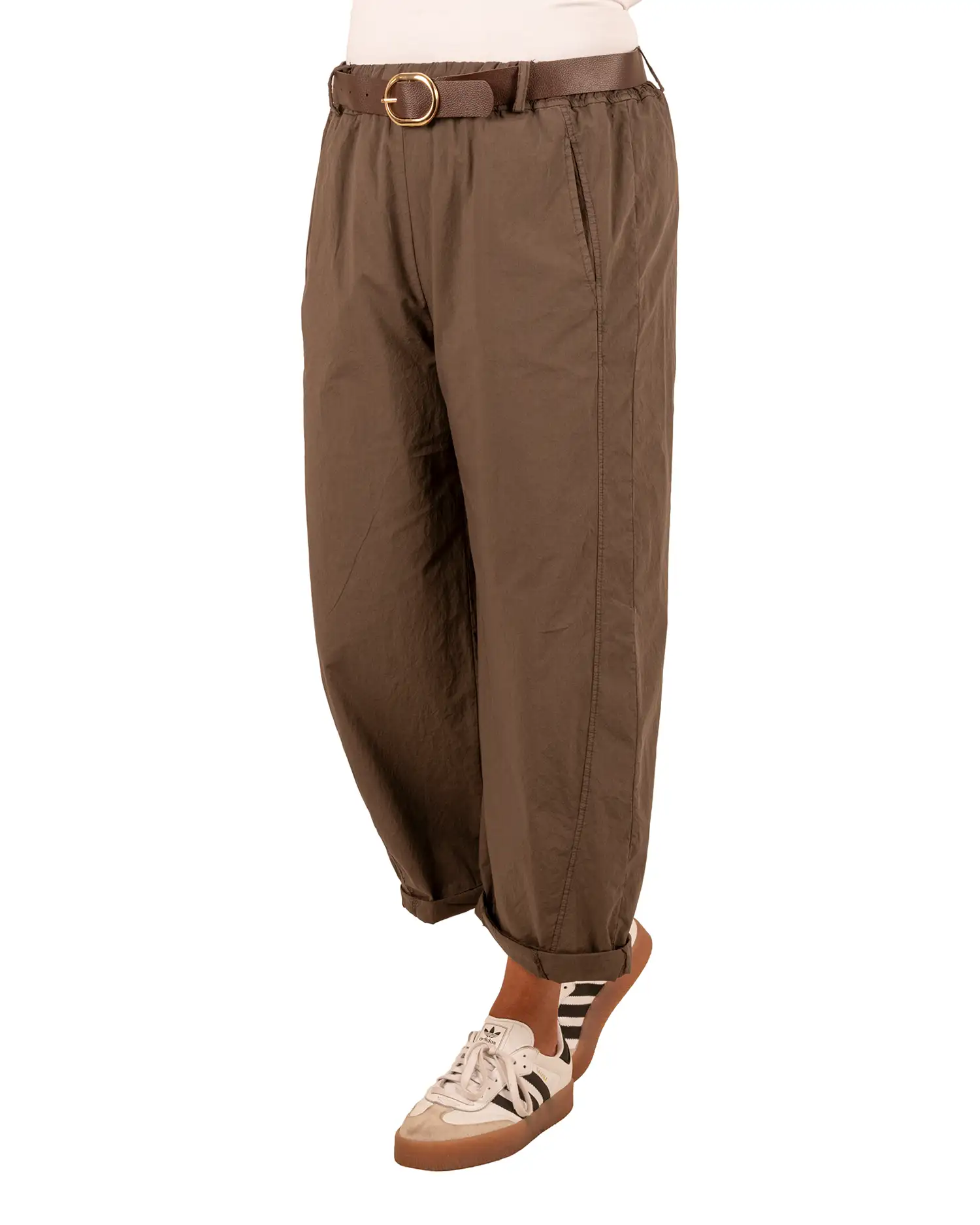 Donkerbruine barrel broek van El-Vita - Afbeelding 2